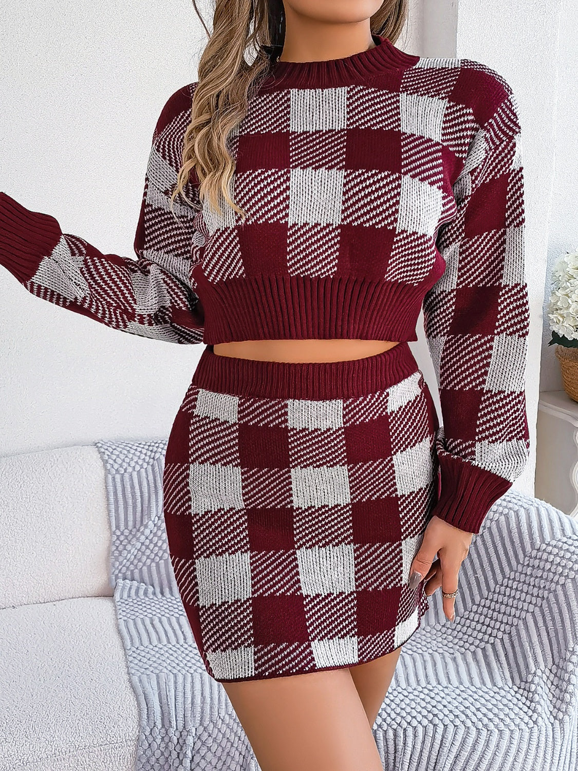 Checker Babe Sweater Set